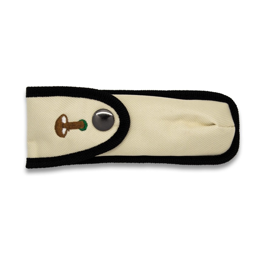 Couteau de poche pour champignons avec brosse, règle et housse