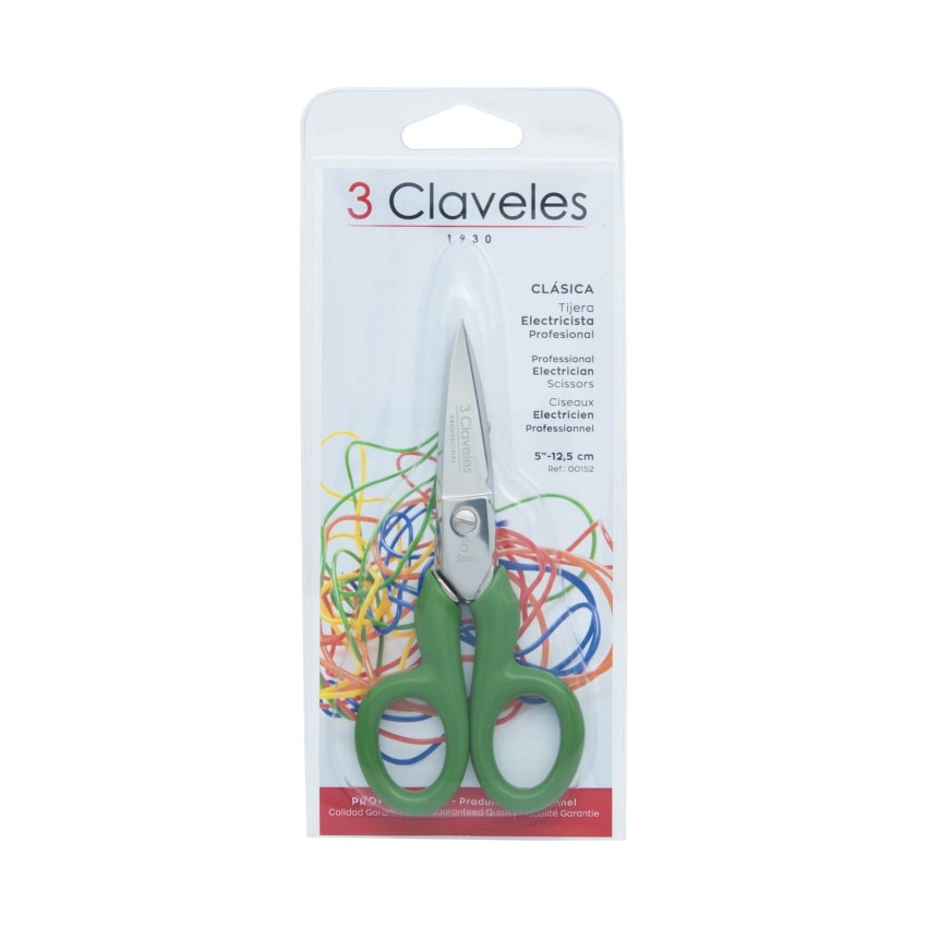 3 Claveles Electrician Scissors - 5.5" Professional 1000V Insulated Cutting Tool