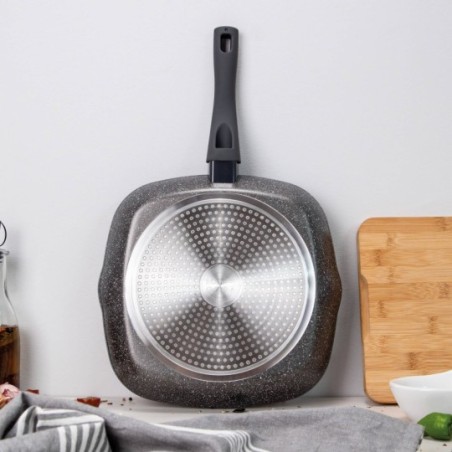 Grill pan 28 x 28 x 4,5 cm Grey