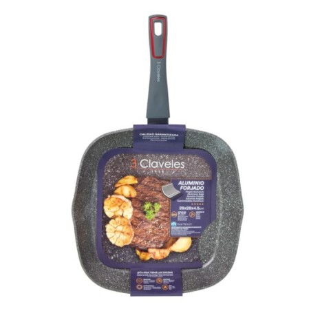 Poêle à griller 28 x 28 x 4,5 cm Grey