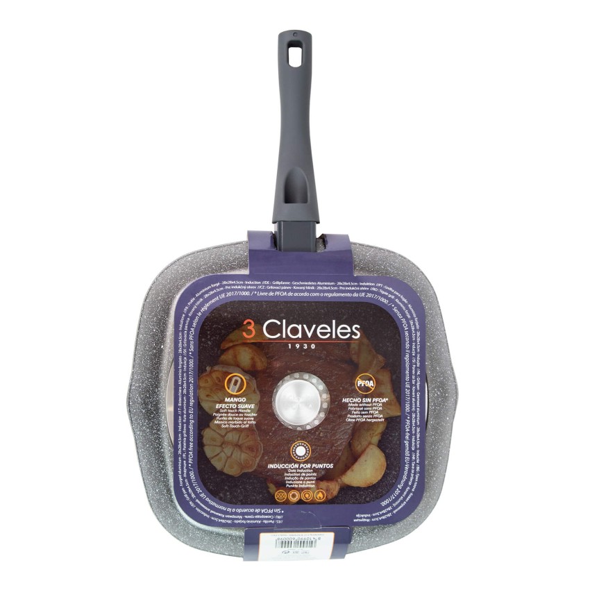 Poêle à griller 28 x 28 x 4,5 cm Grey