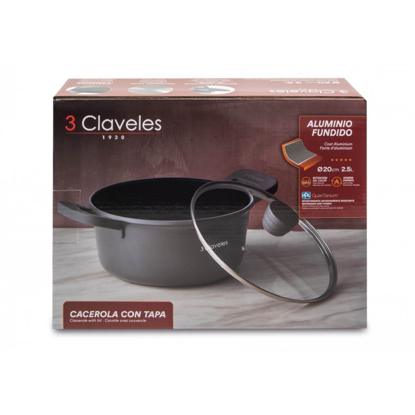 Cocotte avec couvercle Ø 20 cm. Dark