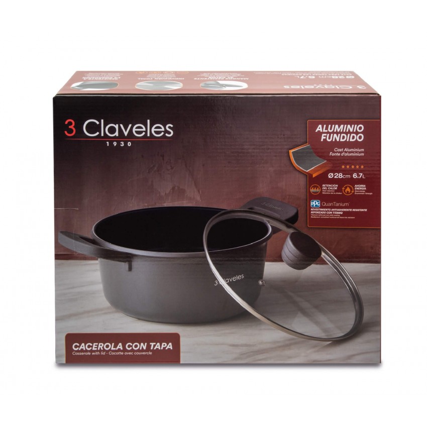Cocotte avec couvercle Ø 28 cm. Dark