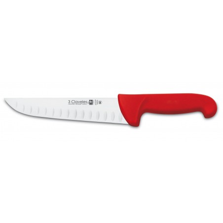 Proflex Hollow Edge Butcher Knife red