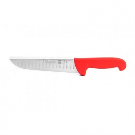 Proflex Hollow Edge Butcher Knife red