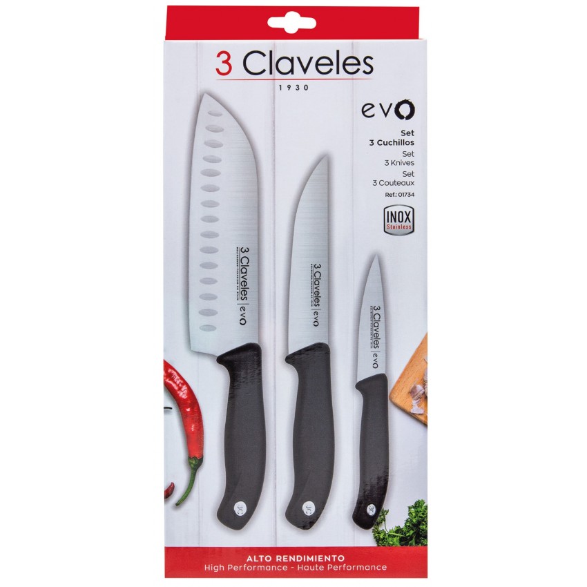 3 Claveles 99531 Set Cuchillos de Cocina EVO