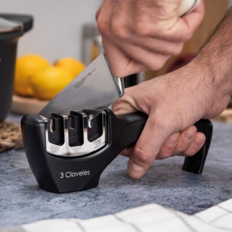 4-in-1 Kitchen Knife Accessories: 3-Stage Knife Sharpener