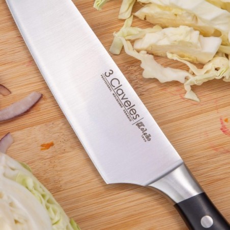 ARCOS Juego de cuchillos de cocina forjados de 3 piezas. Cuchillos Peeler,  Chef y Santoku de acero inoxidable y mango ergonómico de polipropileno para