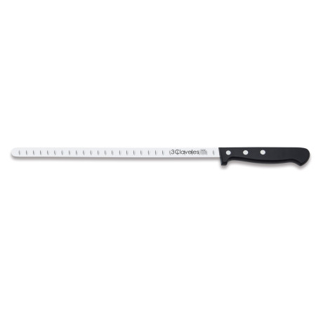 Cuchillo Jamonero Alveolado Estrecho punta roma Pom