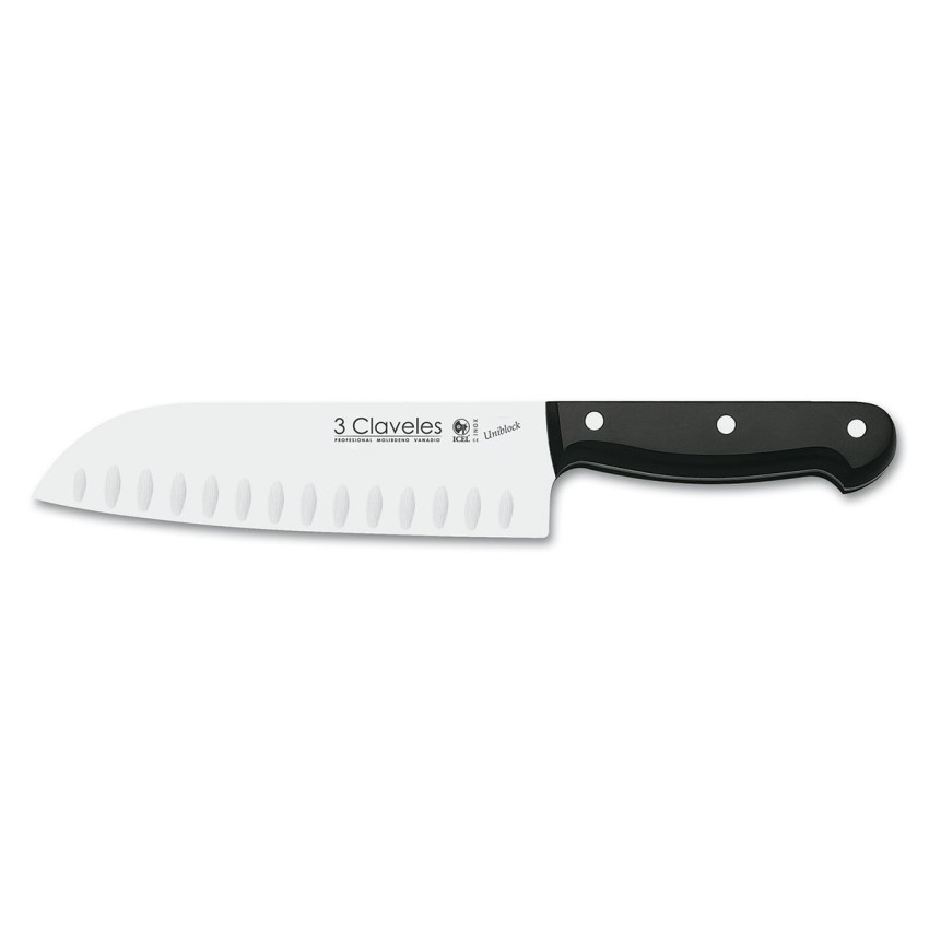Uniblock Hollow Edge Santoku Knife 3 Claveles