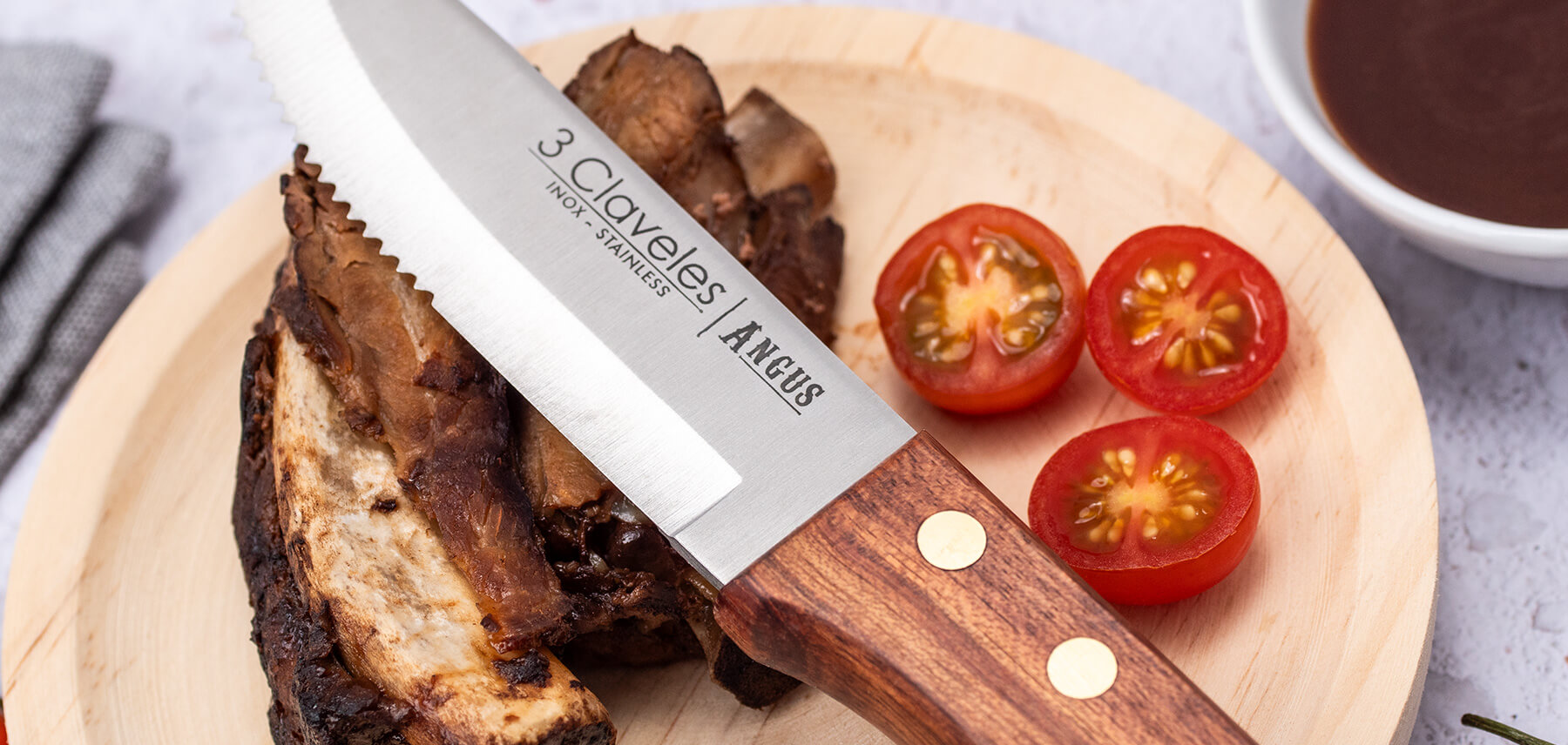 Cuchillos chuleteros 3 Claveles - Modelo Angus