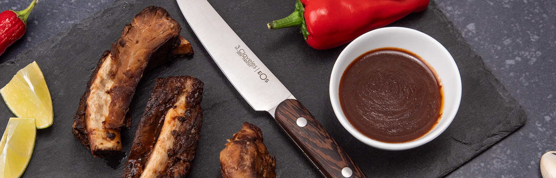 Cuchillo Chuletero Eos - 3 Claveles